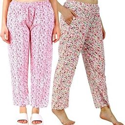 Womens Track Pant Lower Fully Stretchable Free Size Cotton Printed Payjama/Lounge Wear–Soft Cotton Night Wear/Pyjama for Women(Pack of 2 Pcs),Prints May Vary (Assorted Pyjama),-43