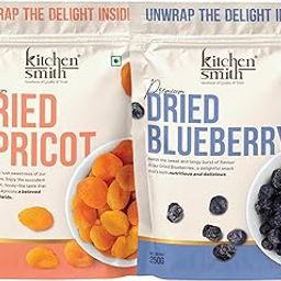 KitchenSmith Premium Dried Apricot & Blueberry Combo 2 x 250 GM (Total 500GM) | A Perfect Fusion of Sweet, Tangy Flavors Packed with Natural Nutrients for a Healthy Snack-image-53