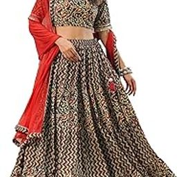 Women's Black Pure Cotton Batik Printed Tiered Ready to Wear Lehenga Choli Set-picture-18