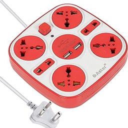 Aster 7 Sockets Universal Multi Plug Extension Board/Power Adapter with 2.8 Amps Fast Charging USB Ports and 2.5 .Metre Heavy Duty Cord (EX006)-image-85