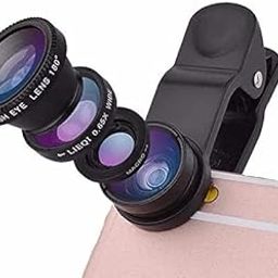TROXXON 3-in-1 13 mm Lens Kit 180 Degree Fish Eye Lens, 0.67X Wide Angle, 10X Macro Lens, Universal Clip HD Camera Lens Kit for iPhone, Android Smartphone & Tablets Black-image-2