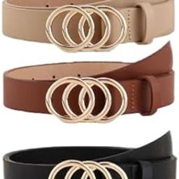 ZIBUYU® Set of Three Women's Belts-image-31