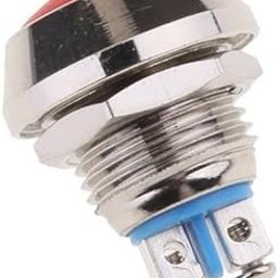 UJEAVETTE 3x12mm Round Metal SPST Momentary Push Button Switch 1NO P67 Waterproof Red-image-79