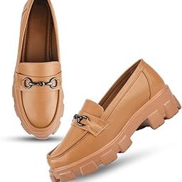 FROH FEET Women Casual Buckled Platform Lightweight Loafers Shoes, For Womens & Girls-image-34