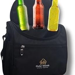 Outer Woods Insulated 8 Pint Bottle Bag | Fits 8 x 330 ml Pint Bottles | 6 to 8 Hours Cooling | Free 4 Units Ice Gel Packs | Cooler Bag for Travel | Beer Cooler Bag (Black)-picture-10