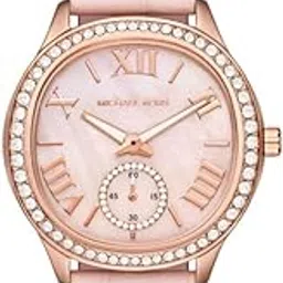 Michael Kors Leather Analog Pink Dial Women's Watch-Mk4820, Band Color-Pink-picture-7