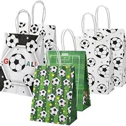 Festiko® 12 Pcs Football Theme Paper Goodie Bags | 9.5 x 11.5 x 5 Inches | Return Gift Bags for Kids Birthday, Sports Events & Party Favors-25