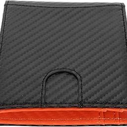 Men Blocking Wallet, Slim Money with 10 Card Slots and Front Pocket, for Business Cards, Credit and Debit Cards, Black with Orange Interior-image-31