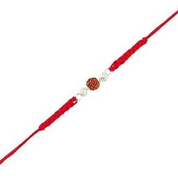 925 Sterling Silver Classic Rudraksha And Silver Ball Rakhi | Gifts for Men & Boys | Rakhi for Brothers & RakshaBandhan-image-88