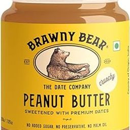 Brawny Bear Peanut Butter Crunchy, Natural Sweetened with Dates, Healthy Nut Butter with No Added Sugar and Preservatives, Vegan, High in Protein Spread 500 gm-13