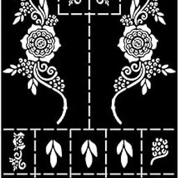 Temporary Tattoowala Large Floral Mehndi Stencil Sticker For Front Hand With Perfect Leaf Detailing Design-image-31