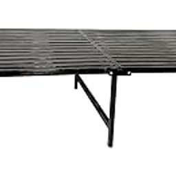 Sahni Portable furniture rollaway Single Iron/Steel/Metal Folding Bed with Black Stripes (Glossy Black Finish, 6.2ftX3ft)-picture-14