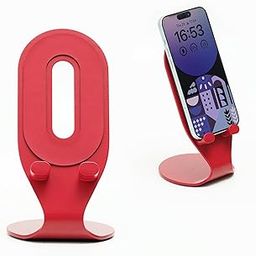 NUMIN Loop Phone & Tablet Stand Red | Tablet & Mobile Holder for All Smartphones, Tabs, Kindle, iPad Mobile Holding Tabletop Stand, Sturdy Rust Free Metal Design | Anti Slip leatherite Surface-32