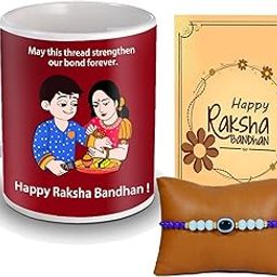 ME & YOU Rakhi Gift Hamper with Premium Pearl Rakhi and Coffee Mug for Brother | Rakhi Gift for Brother Rakhi Greeting Card-image-93