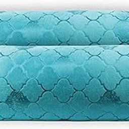 Berlin Design Velvet Luxury Round Bolsters Cover with Zip (32 x 16, Inch) - Set of 2 PCS (Firozi)-image-15