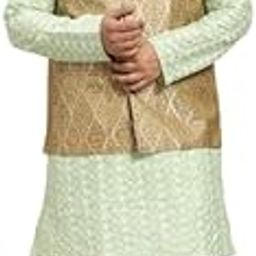 (Since 1958, Men's Silk Blend Grey Kurta Pyjama & Silk Blend Jacket Combo-picture-20