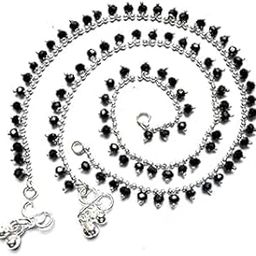Anklets (Payal) Black Crystal Drop Anklet for Women Girls-image-84