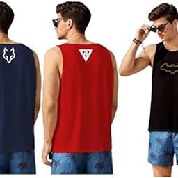 Men's Cotton Round Neck Multicolour Printed Regular Fit Vest (Pack of 3)-image-33