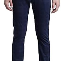 Checkered Cotton Blend Non Pleated Regular Fit Mid Rise Casual Trousers for Men | Casual Pants for Men | Casual Wear Regular Fit Trousers for Men (P_MTRC00108)-image-96