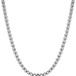 Square Rolo Chain Necklace Stainless Steel Round Box Necklace for Men & Women-image-31