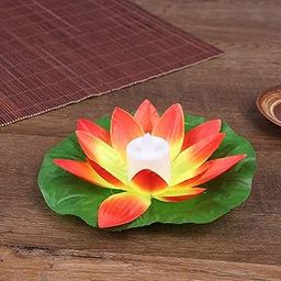 1 Pc LED Floating Lotus Flower Lamps Water Floating Lily Flower Light Festival Celebration Swimming Pool Garden Decoration 17cm-17