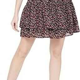 berrylush Women Floral Print High Rise Layered Slip-On Flared Mini Skirt-picture-6