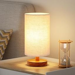 Desidiya Wooden LED Table Lamp for Living Room Bedroom Bedside Lamp Linen Shade Mini Desk Lamp Nightstand Lamps for Bedroom, Living Room, Gift, Bedside Lamp Simple Bedroom-image-36