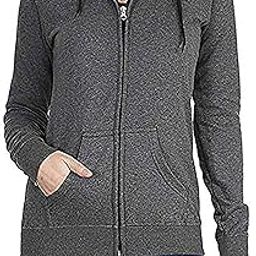 Prokick Women's Cotton Hooded Neck Sweatshirt Women Winter Wear Stylish Jacket Fleece Zipper Hoodie Jacket Women's Cotton Full Zipper Sweatshirt Hoodies with Kangaroo Pocket, Dark Grey - S-image-13