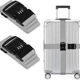 Storite Pack of 2 Luggage Strap | Luggage Belt for Suitcase & Trolley Bags | Travel Belt with Quick Release Adjustable Buckle with Number Lock for Suitcase | Grey-image-53