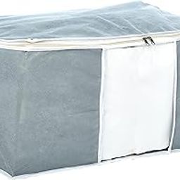 Kuber Industries 2 Pieces Non Woven Underbed Storage Organiser Set, Grey-13