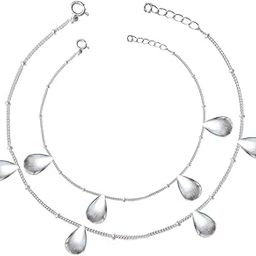 Silver 92.5 Drop Motif Anklet In In for Women Pure Silver 925, Sterling Silver Jewellery with Certificate of Authenticity & 925 Silver Anklet for Women-picture-3