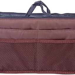 GIANT IMPEX Multipocket 13 Compartments | Women Hand Bag travel Organizer | Multipurpose travel pouch | Handbag Organizer Women Travel (Brown)-image-32