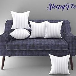 Sleepy Feel Decorative Throw Pillow with Striped Pattern, White, Square Cushion for Sofa (5, 16×16 Inch)-image-92