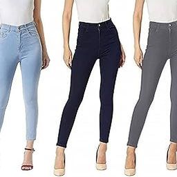 Pack of 3 Latest Trending Jeans for Girls or Women Single Button-image-92