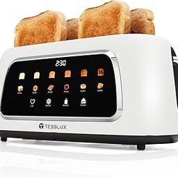 Tesslux 4 Slice Toaster with Touch Screen Control, 1.5" Wide Long Slots, 6 Browning Levels and 6 Types of Bread, Digital Timer, Memory, Defrost-image-14