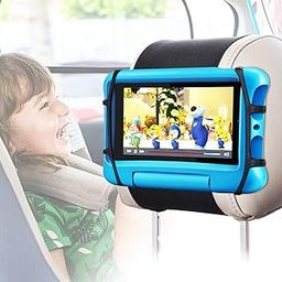 FANGOR Car Headrest Mount Holder, Tablet Holder for Kids in Back Seats, Anti-Slip Strap and Holding Net,Angle-Adjustable/Fits All 7 Inch to 12.9 Inch Tablets-image-15