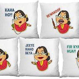 Mom Style Theme Printed Cushion Cover (12x12 Inches)(Pack of 5)-image-68