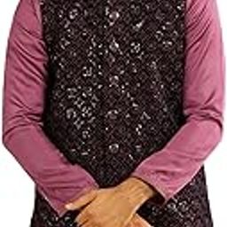 Men's Velvet Embroidery with Sequins Nehru Jacket (1pc)-image-25