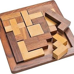 The Puzzl Co - Square Shaped Wooden Pentomino Puzzle, 3D Wooden Puzzle for Kids 4+ Years, Brain Teaser Game, Educational Puzzle Set for Kids, Durable and Sturdy-16