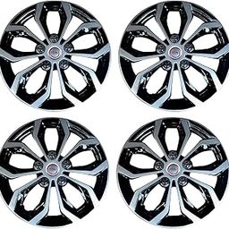 Hotwheelz Sporty Dual Silver Black Color 15-inch Wheel Cover for Baleno Ertiga Ciaz Verna City (Set of 4 Pieces, Silver and Black)-image-46