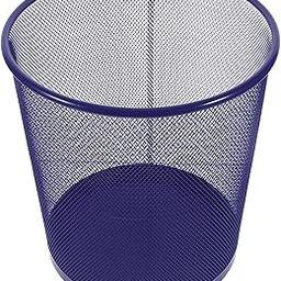 STOBOK Mesh Trash Can Round Mesh Waste Basket Mesh Garbage Bin Open Top Lightweight Bathroom Wastebasket Recycling Bins for Office Home Blue-image-84
