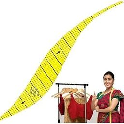 sewing tool Tailors Scales New Type Ruler Arm Hole Curve, Sleeve Cutting Pattern Template, Tailoring Arm Hole Curve, Beneficial for Beginners in Tailoring Pack of 1 Yellow-image-19