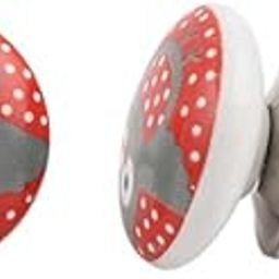 Indianshelf Handmade 8 Pieces Owl Kid Ceramic Red Decorative Drawer Knobs for Kitchen Cabinets Wardrobe Cupboard Pulls Online-image-93