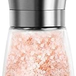 1PCS Premium Stainless Steel Sea Salt and Pepper Grinder - Manual Mill Grinders for Kitchen - Tall Glass Spice Mills with Adjustable Ceramic Coarseness - Easy to Use and Fill (Small)-picture-23