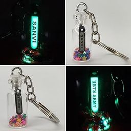 Personalized Glow In Dark Glass Bottle Keychain, Green-image-6