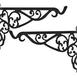 UJEAVETTE 2PCS Hanging Plants Bracket Wrought Iron Flower Basket Stand for Flower Pot-image-12