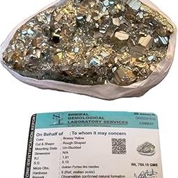 Divinity Big Pyrite Raw Natural and Pure Geode Stone 769 Grams Big Rock Lab Certified - for Abundance, Business Success - Money Magnet Rock-image-57