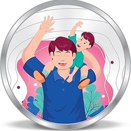 Precious Moments BIS Hallmarked Silver Coin Best Father Dad Ever Colorful Design 999 Pure available in 10,20,50,100 gram.-image-32