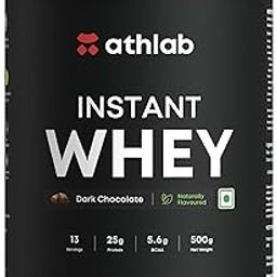 Athlab (by Nutrabay) Instant Whey Protein | Naturally Flavoured & Sweetened with Monk Fruit | No Preservatives, 25g Protein - Dark Chocolate, 500g-picture-21