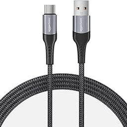 amazon basics Braided 3A Usb A To Usb Type C Fast Charging Data Cable For Smartphone (Black/White 1.2 Meter)-10